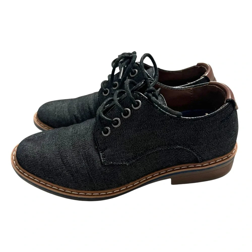 Bruno Marc Boys Sz 1 Dark Navy Oxford Dress Shoes